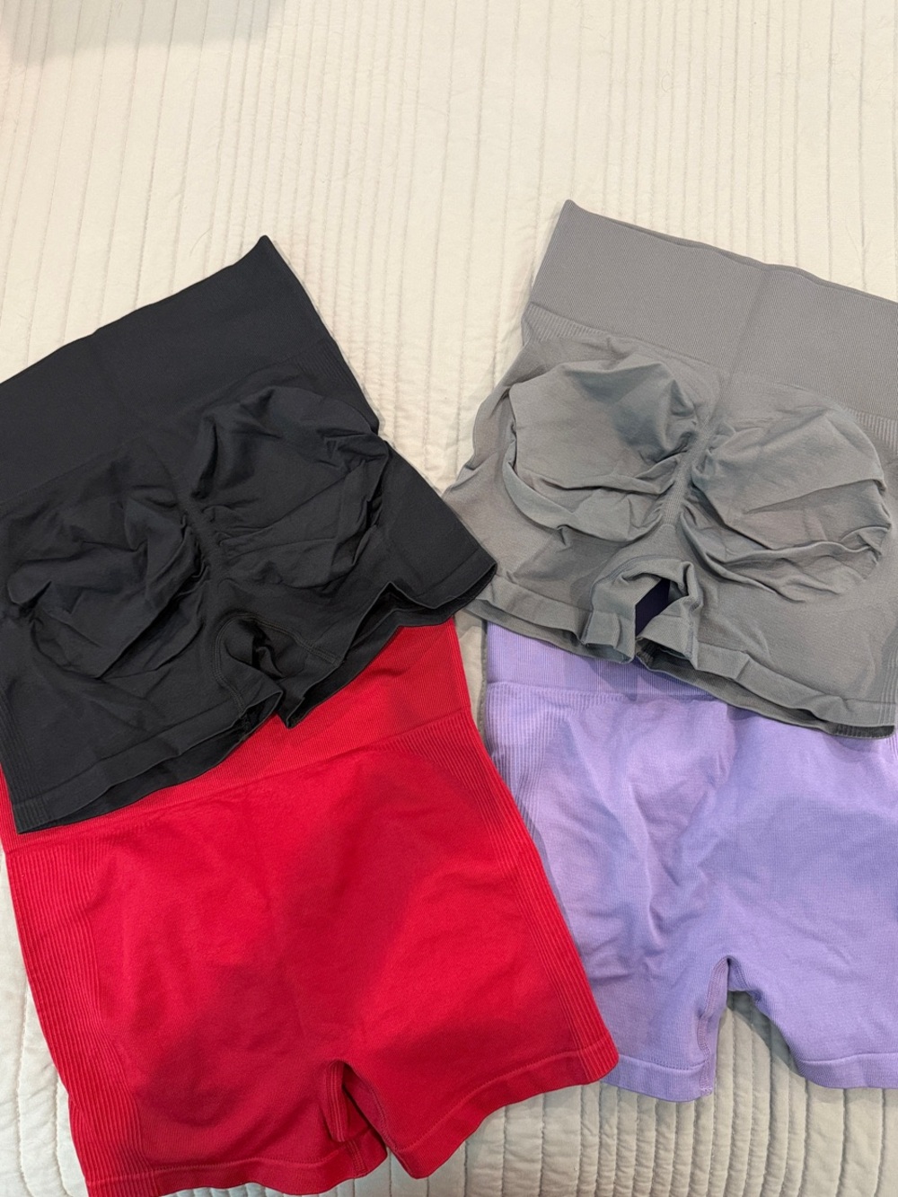 Seamless High-Waist Women’s Shaping Shorts - Black, Gray, Red, Lilac